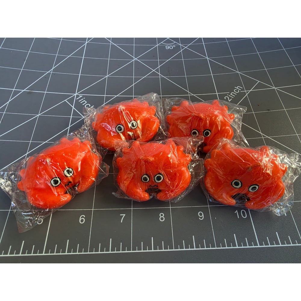 Set of 5 Mini Orange Crab Floating Candles 2 Inch
